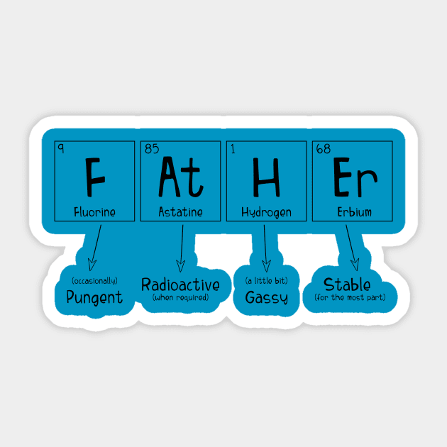 Periodic Table of Elements Father Sticker by LovableDuck